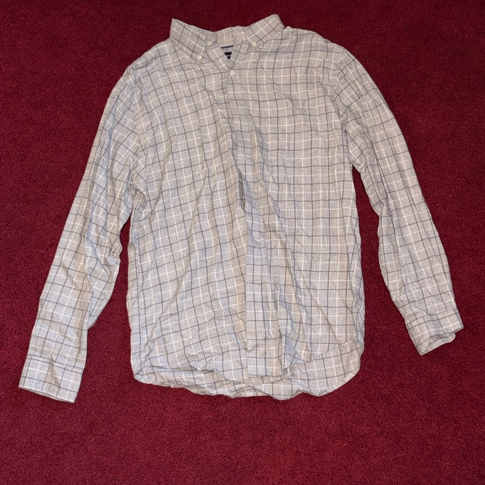 Croft & Barrow Men's Light Gray Plaid Shirt
